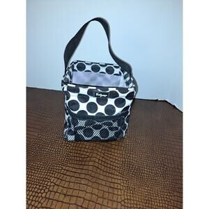 Thirty-one White Black Spotty Dots Littles Carry All Caddy Small Tote Basket